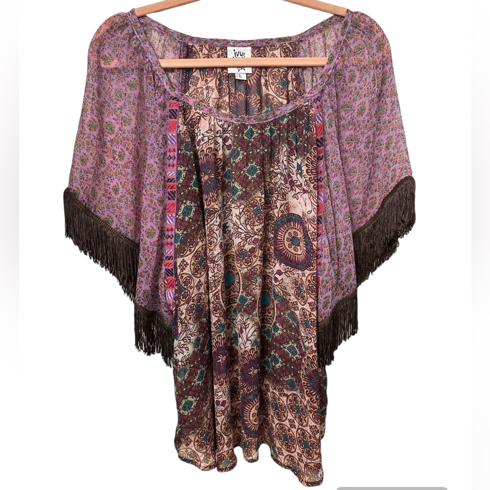 Ivy Jane Kimono Fringe Sleeve‎ Top
